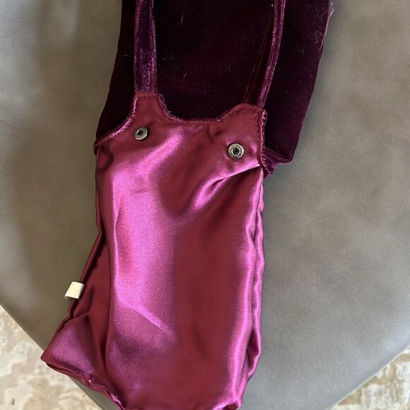 Vintage burgundy velvet glam goth spider web chains mini bag wristlet formal - Picture 6 of 8